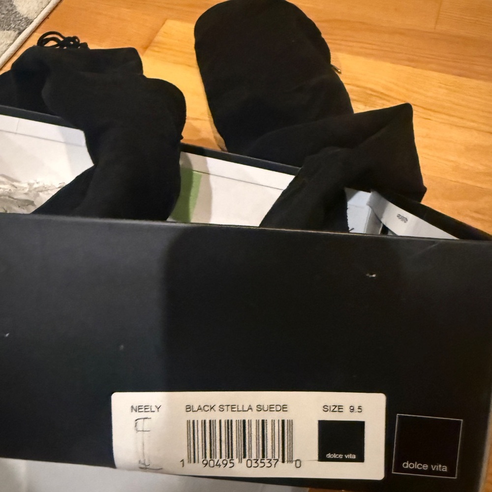 Dolce Vita Over The Knee Boot Neely Size 9.5 Black Stretch Suede Upper